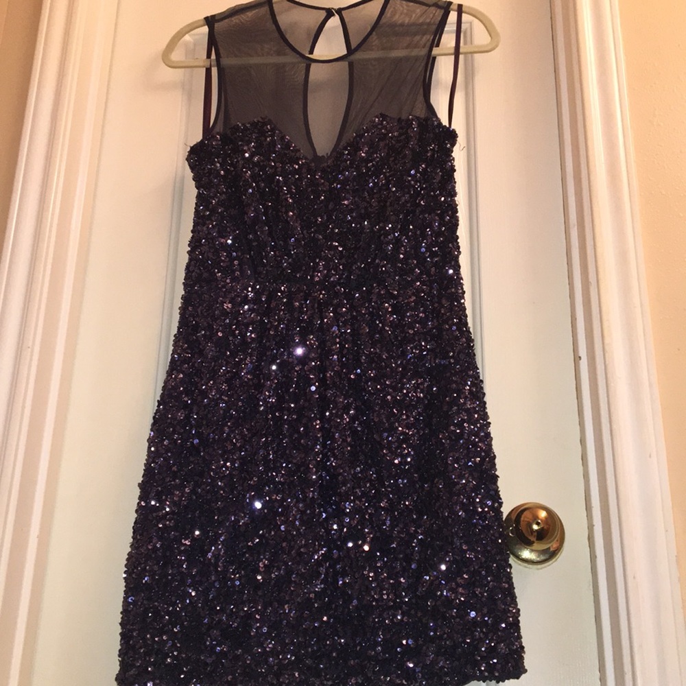 Parker sequence navy dress
